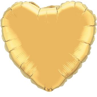 3-Pack Metallic Gold Heart Balloons - Party Supplies - Image 1