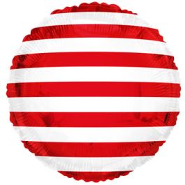 Red White Stripes Balloon 18 Inch Patriotic Foil - Image 1