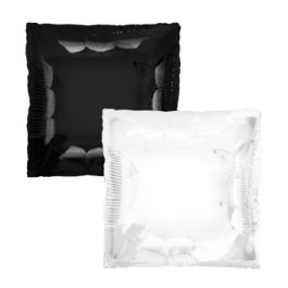Black White Squared Foil Balloon 24 Inch Large Shape - Image 1