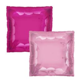 Hot Pink & Baby Pink Squared Foil Balloon 24" - 1 Pack - Image 1