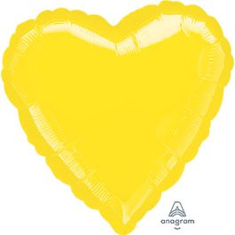 Bright Yellow Heart Foil Balloon 18 Inch - Image 1