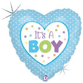 Baby Boy Heart Balloon 4 Inch - 5-Pack - Image 1
