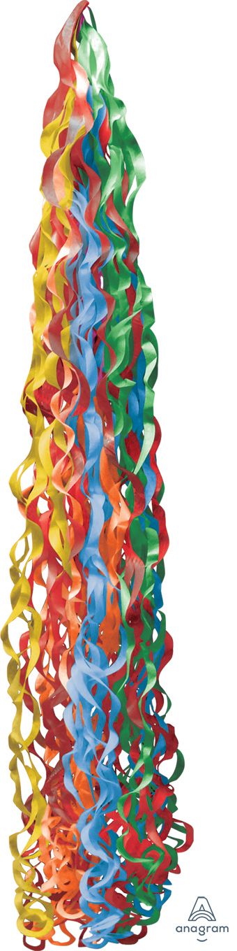 Rainbow Tissue Tail Decorations - 5-Pack - Image 1