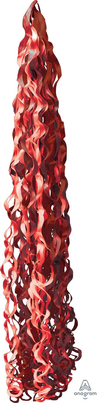 Red Tissue Tail Decorations - 5-Pack - Image 1