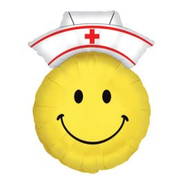 Nurse Smiley Balloon 20" - 3-Pack - Image 1