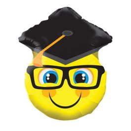 Smiley Grad Cap Foil Balloon 18 Inch - Image 1