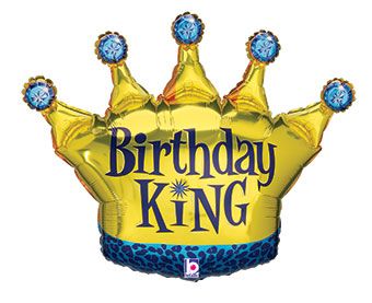 Birthday King Crown Balloon - 3-Pack - Image 1