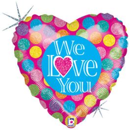 Pink Holographic Heart Balloon 18 Inch - Love Decoration - Image 1