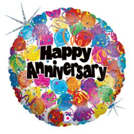 Happy Anniversary Foil Balloon 18 Inch - Image 1