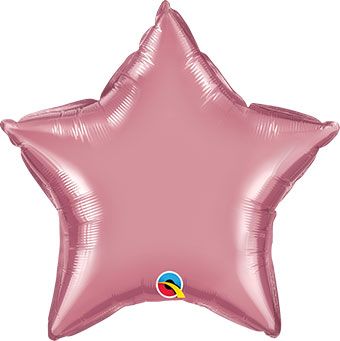 Chrome Mauve Star Balloons - 5-Pack - Image 1