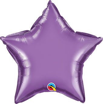 Chrome Purple Star Balloons - 5-Pack - Image 1