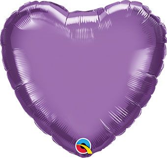 Chrome Purple Heart Balloons - 5-Pack - Image 1