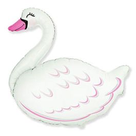 White Swan Foil Balloon 32 Inch - Large Shape Decoration - Image 1