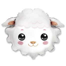 Sheep Head Foil Balloon 30 Inch Large Shape Decoration - Image 1