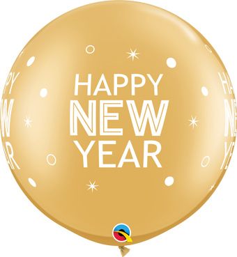 Happy New Year Balloon 30" Gold - Party Supplies - Image 1