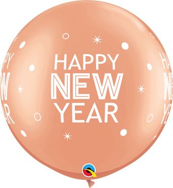 Happy New Year Balloon Rose Gold 30cm - Image 1