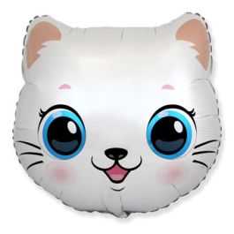Large Cat Head Foil Balloon 22 Inch Novelty Decoration - Image 1