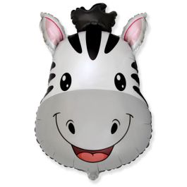 Zebra Head Foil Balloon 27" - 5-Pack - Image 1