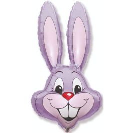 Pastel Lilac Bunny Rabbit Head Balloon 35" - 5-Pack - Image 1