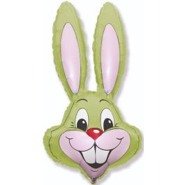 Pastel Lime Green Bunny Rabbit Head Balloon 35" - 5-Pack - Image 1