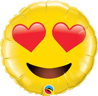 Heart Eyes Smiley Balloon - 5-Pack - Image 1
