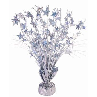 Holographic Silver Star Decoration - 5-Pack - Image 1