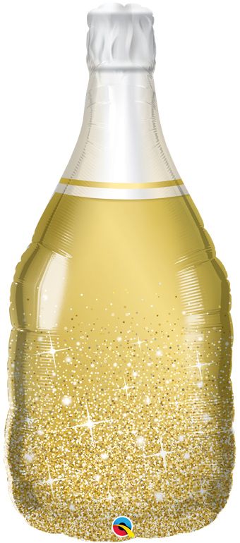 Golden Bubbly Wine Bottle Balloons - 3-Pack - Image 1