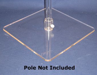 Clear Plexi Pole Base 9x9 - Party Supplies - Image 1