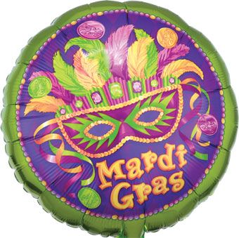 Mardi Gras Balloon 5-Pack - Foil Party Decor - Image 1