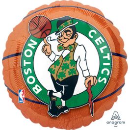 Boston Celtics Basketball Foil Balloon 18 Inch Round - Image 1