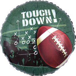Football Touchdown Foil Balloon 18 Inch Round Decoration - Image 1
