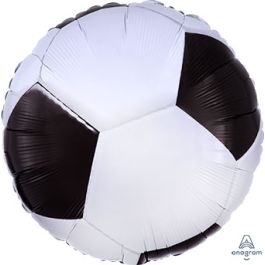 Black & White Soccer Ball Foil Balloon 18 Inch Championship Decor - Image 1