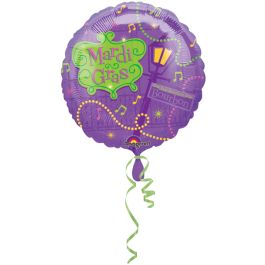 Purple Mardi Gras Foil Balloon 18 Inch - Bourbon Street Decor - Image 1