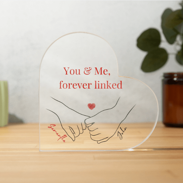 Acrylic Heart Plaque (no wooden base) – Custom by PixelCraft360, unique decoration for events and special gifts