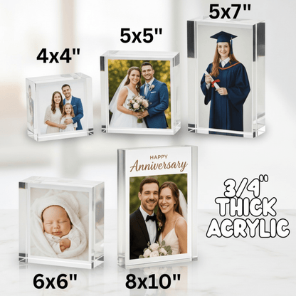 ✨ ¾″ Acrylic Photo Block — crystal - clear depth for your best memories – Custom Home Decor by PixelCraft360, unique decoration for events and special gifts