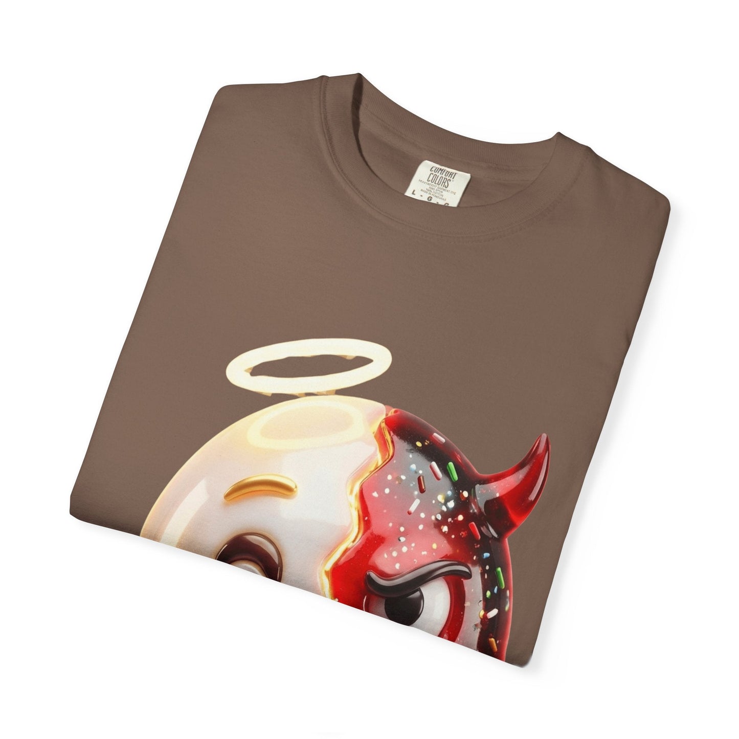 Angel Devil Duality T-shirt | Split Emoji 3D Character, Good vs Evil – Custom T-Shirt by PixelCraft360, unique decoration for events and special gifts