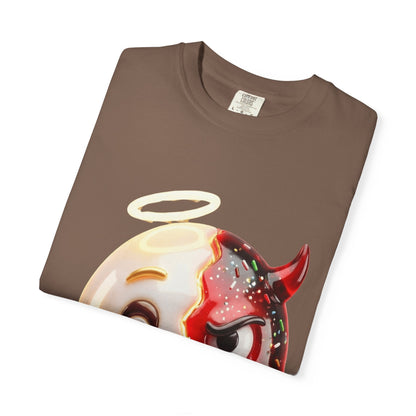 Angel Devil Duality T-shirt | Split Emoji 3D Character, Good vs Evil – Custom T-Shirt by PixelCraft360, unique decoration for events and special gifts