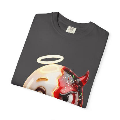 Angel Devil Duality T-shirt | Split Emoji 3D Character, Good vs Evil – Custom T-Shirt by PixelCraft360, unique decoration for events and special gifts