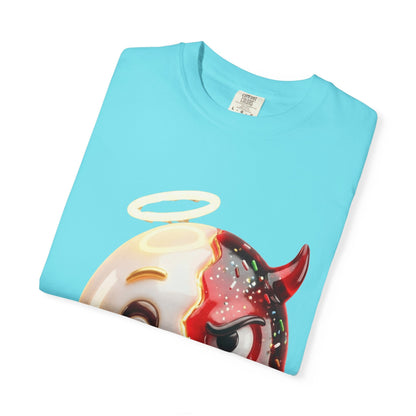 Angel Devil Duality T-shirt | Split Emoji 3D Character, Good vs Evil – Custom T-Shirt by PixelCraft360, unique decoration for events and special gifts