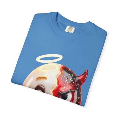Angel Devil Duality T-shirt | Split Emoji 3D Character, Good vs Evil – Custom T-Shirt by PixelCraft360, unique decoration for events and special gifts