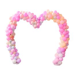 Heart Shape Balloon Arch Frame - Pink & White Love Decor - Image 1