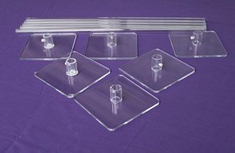 PlexiPole Kit 3 - 6 Each 9" Bases & 6 Poles - Image 1