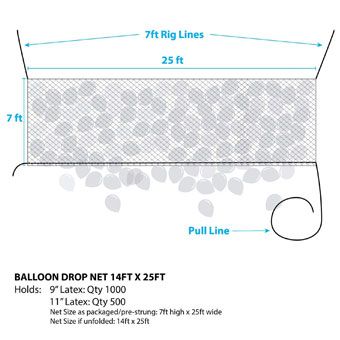Balloon Drop Net 14'x25' - Party Supplies - Image 1