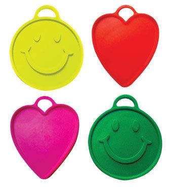 Neon Smile & Heart Balloons - 3-Pack - Image 1