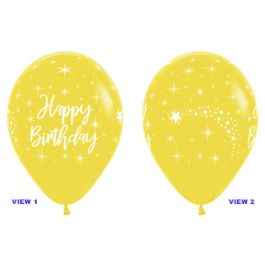 Yellow Happy Birthday Balloons 11 Inch - 50-Count Bulk Pack - Image 1