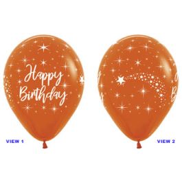 Orange Happy Birthday Balloons 11 Inch - 50 Count Latex Pack - Image 1