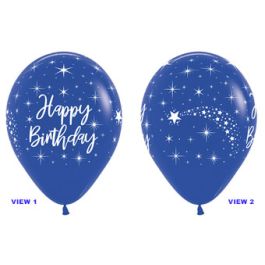 Royal Blue Happy Birthday Balloons 11 Inch - 50-Pack - Image 1