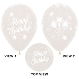 Clear Sparkle Balloons 18 Inch - 25-Pack Birthday - Image 1