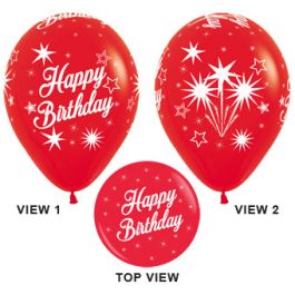 Red Happy Birthday Balloons 18 Inch - 25 Count Pack - Image 1