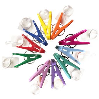 Primary/Pastel Balloon Weights Clip Assortment - 100 Count